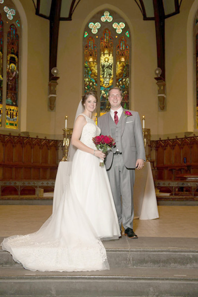 Kyle Doup, ‘11 ‘13G, and her husband Christopher Brunn, ‘11, at their wedding in Packer Memorial Church this year. Doup and Brunn met in an organic chemistry lab as undergraduates. (Courtesy of Wedding Bug and James McKenna of Endearing Smile Photography)