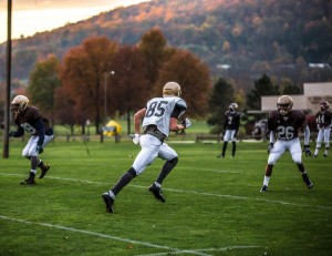 Troy Pelletier, '18, practices at Whitehead Football Practice Fields on Wednesday Oct. 29, 2014. Lehigh's next game is against Colgate at Goodman Stadium on Nov. 15, 2014. 