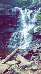 The first level waterfall at Glen Onoko is accessible after a short hike in Jim Thorpe, Pennsylvania. (Nadine Elsayed / B&W photo)