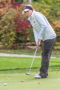 Junior Lizzie McGarrigle putts onto the green at the Saucon Valley Country Club on Saturday, Oct. 17, 2015. The women's golf team will compete in the Patriot League Tournament during the weekend of April 23-24. (Courtesy Lehigh Athletics)