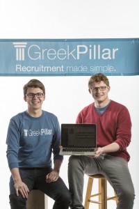 Greg Potter, ’16, and JJ O'Brien, ’16, the creators of Greek Pillar. They designed their web application to simplify the process of fraternity recreiutment. (Courtesy of Ryan Hulvat)
