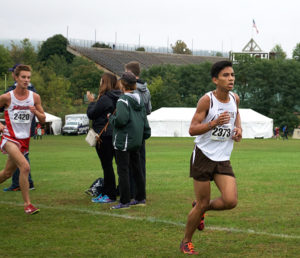 Lehigh freshman Rafael Hernandez competes in the Paul Short Run men's 8K open race at Goodman Stadium on Saturday, Oct. 1, 2016. Hernandez finished the event with a time of 25:53. (Sarah Epstein/B&W Staff)