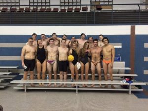 The 2015-2016 club water polo team poses for a picture after practice. Club water polo is one of 32 club teams offered at Lehigh. (Courtesy of Jared Pass)