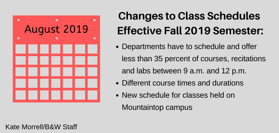 Lehigh class schedule to change in fall 2019 The Brown and White