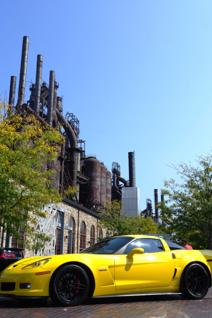 Cars & Coffee event at Steel Stacks exhibits a wide range of vehicles