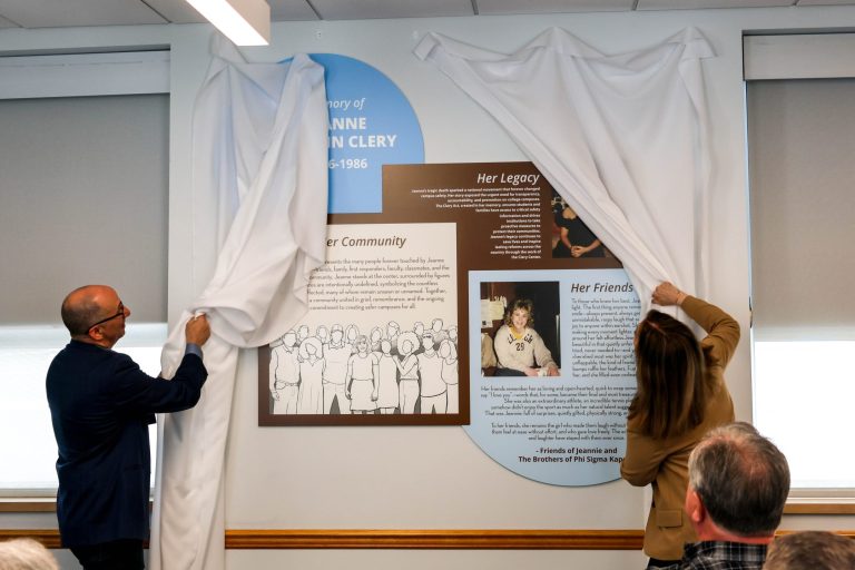 Lehigh University Police Department unveils memorial in honor of Jeanne Clery