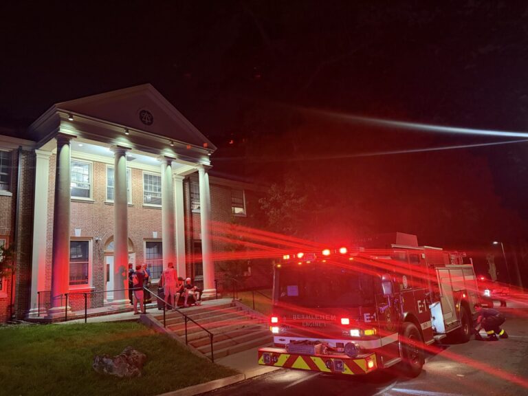 Firetruck at Delta Upsilon, LUPD reports occupants safe